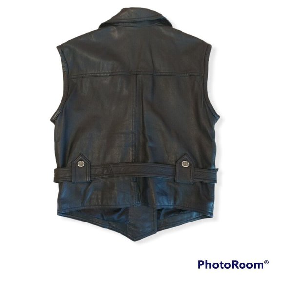 Women's Medium M lew magram COLLECTION NEW YORK Leather Vest 97655 Very Rare - Picture 2 of 8